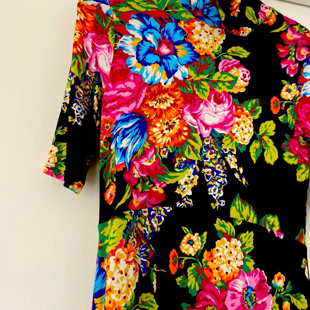 Anthropologie black and floral dress